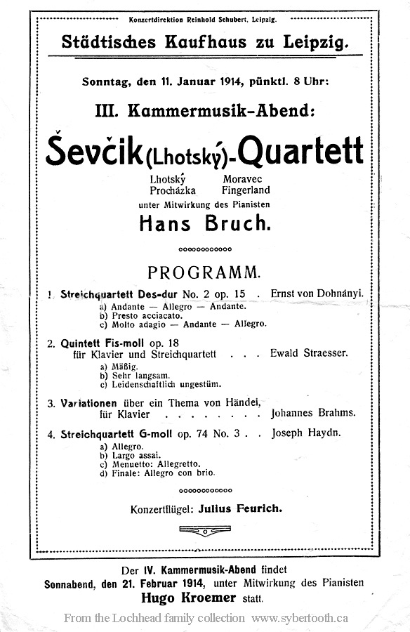 Stdtisches Kaufhaus, Leipzig  Sevcik-Lhotsky Quartet