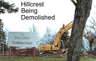 Hillcrest House being demolished by Mount Allison University